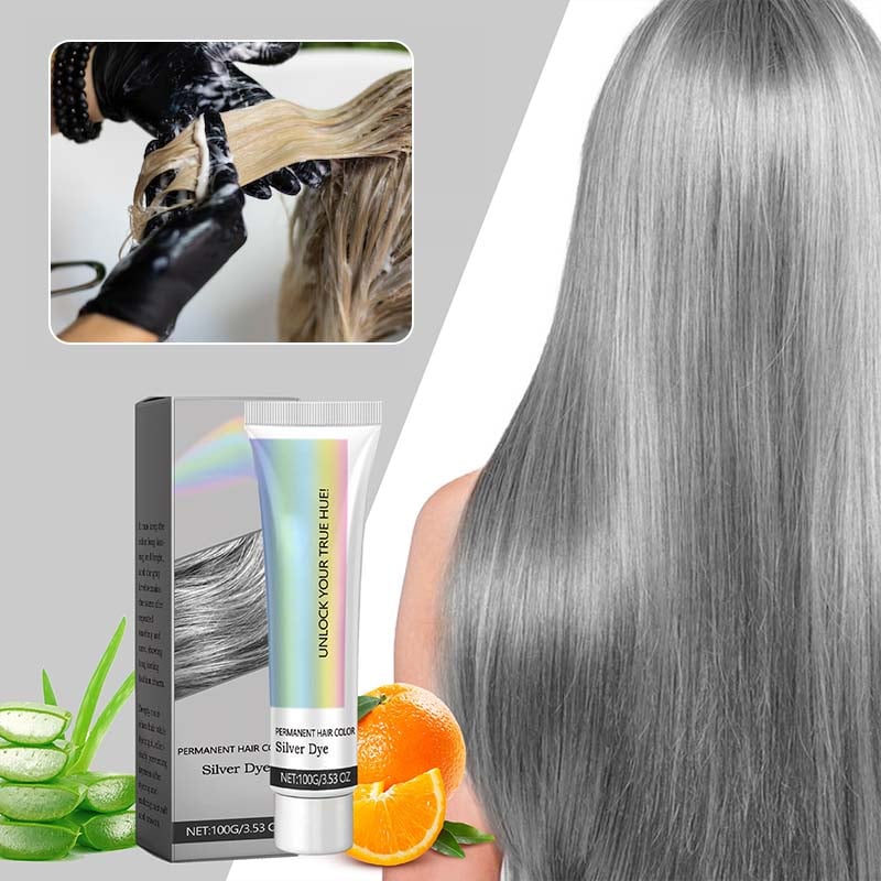 Last Day 49% OFF🎁2-in-1 Natural Essence Extract Silver Hair Dye
