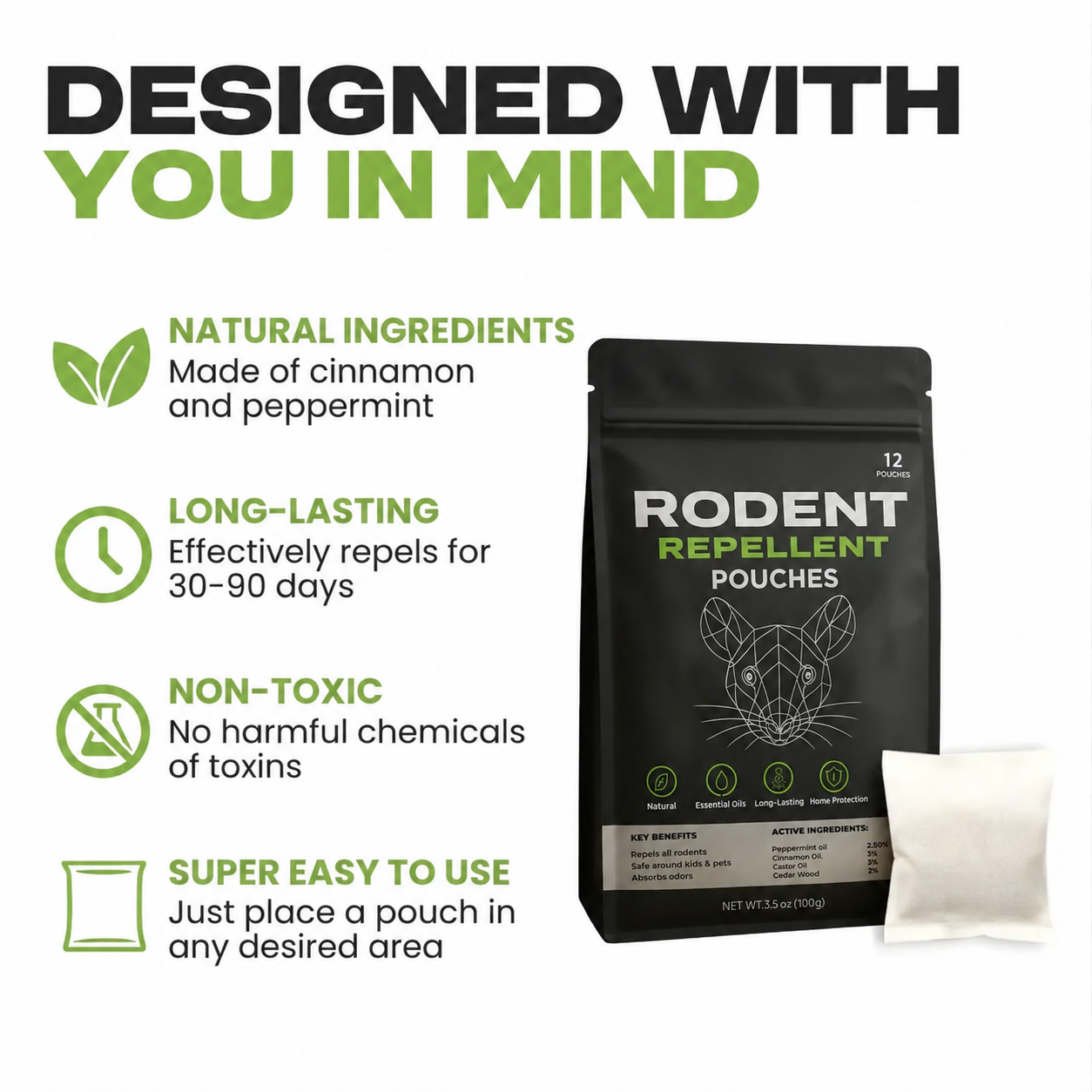 Rodent Repellent Pouches