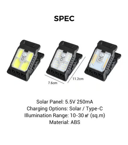 USB & Solar Powered Motion Sensor Clip Lights