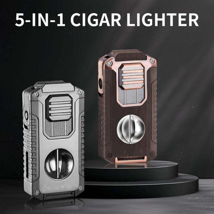 🎁New Year gifts🎊5-in-1 Refillable Cigar Torch Lighter with Cutter✨Buy 2, Free Shipping 🚚