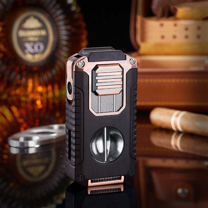 🎁New Year gifts🎊5-in-1 Refillable Cigar Torch Lighter with Cutter✨Buy 2, Free Shipping 🚚